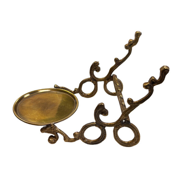 Teaware Teaware Antiqued Brass Cup and Saucer Stand, Vintage Style
