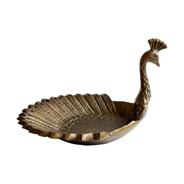 Jewelry Victorian Vintage Style Peacock Change or Jewelry Tray, Antiqued Brass Finish