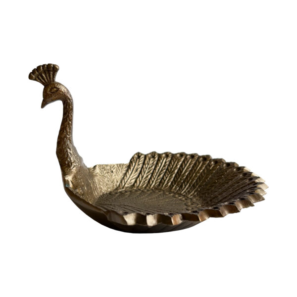 Jewelry Victorian Vintage Style Peacock Change or Jewelry Tray, Antiqued Brass Finish