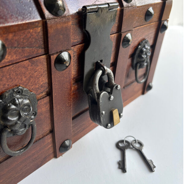 Decorative Boxes Nautical 11-3/4″ Pirate Chest with Iron Lock