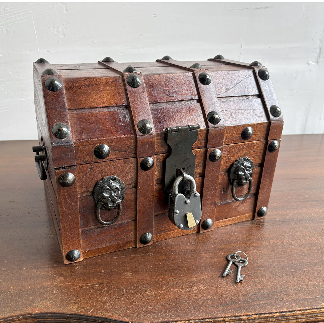 Decorative Boxes Nautical 11-3/4″ Pirate Chest with Iron L ...