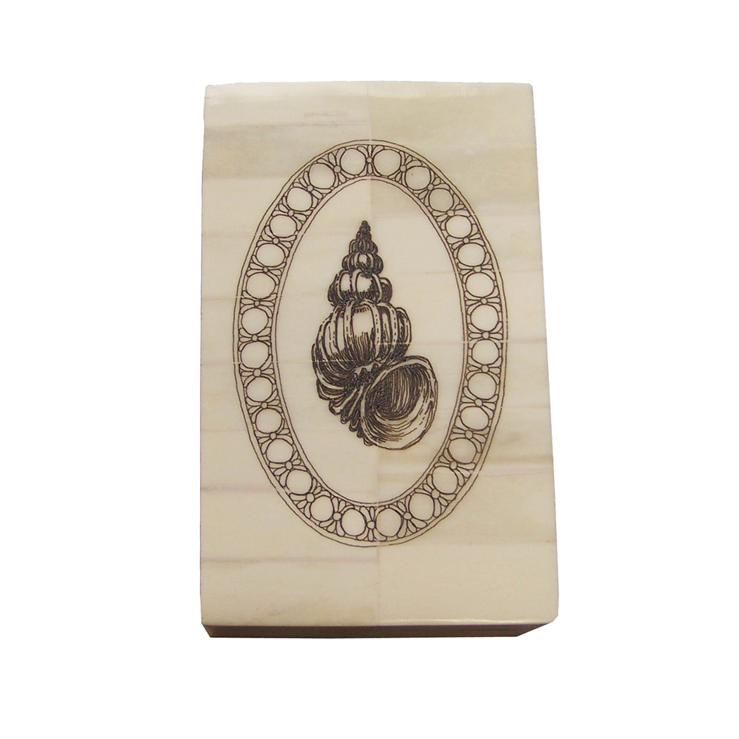 Scrimshaw/Horn & Bone Boxes Nautical 5-1/4″ Sea Shell Engraved Scrims ...