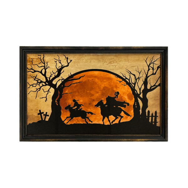 Framed Silhouettes Halloween Sleepy Hollow Headless Horseman Framed Silhouette Art or Decorative Tray