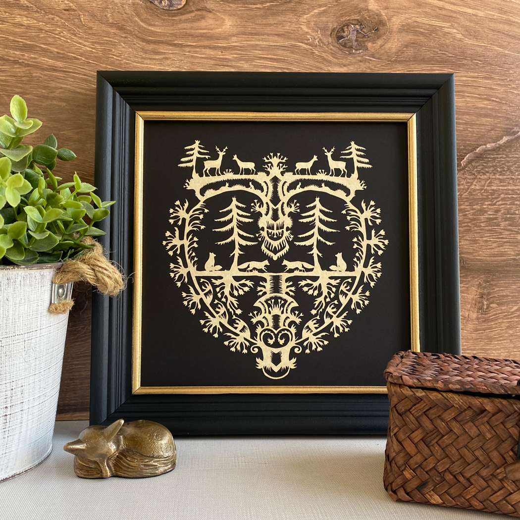 Lodge & Equestrian Decor Lodge Heart of the Forest Framed Scherenschn ...