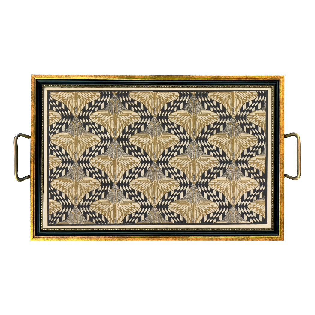 Trays & Barware Victorian Art Deco Golden Butterfly Vintage-Insp ...