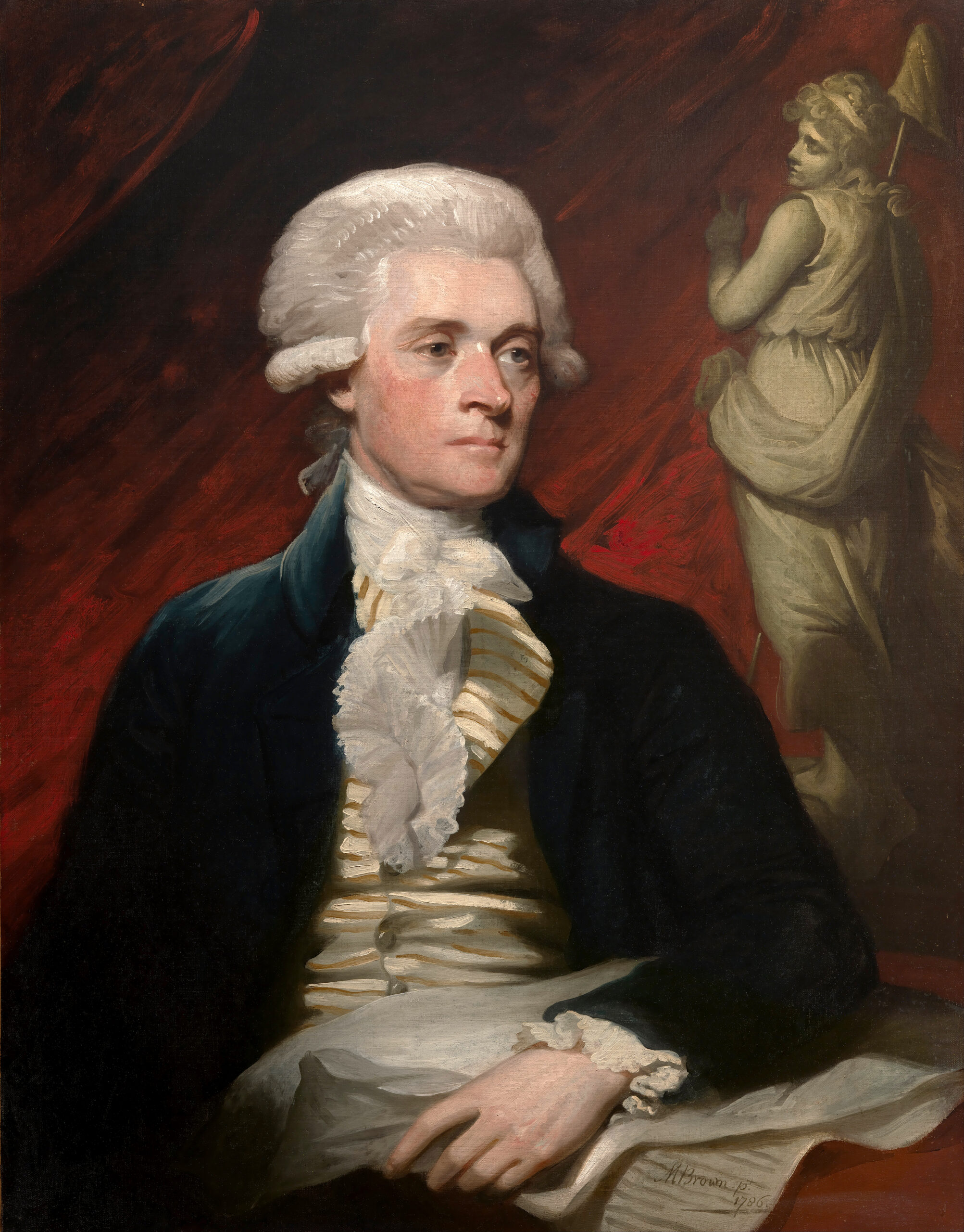 Painting Prints on Canvas Revolutionary/Civil War Thomas Jefferson by Mather Brown (Amer ...