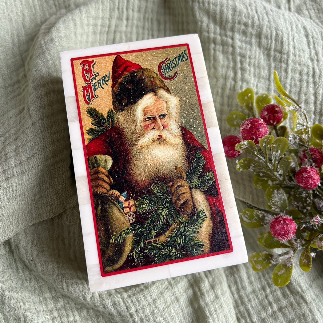 Christmas Decor Christmas Victorian Santa “A Merry Christm ...