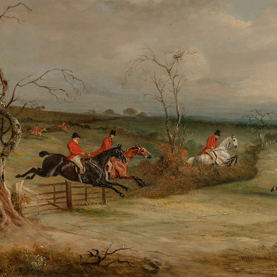Lodge & Equestrian Decor Equestrian Belvoir Fox Hunt Scene Handmade Wood a ...