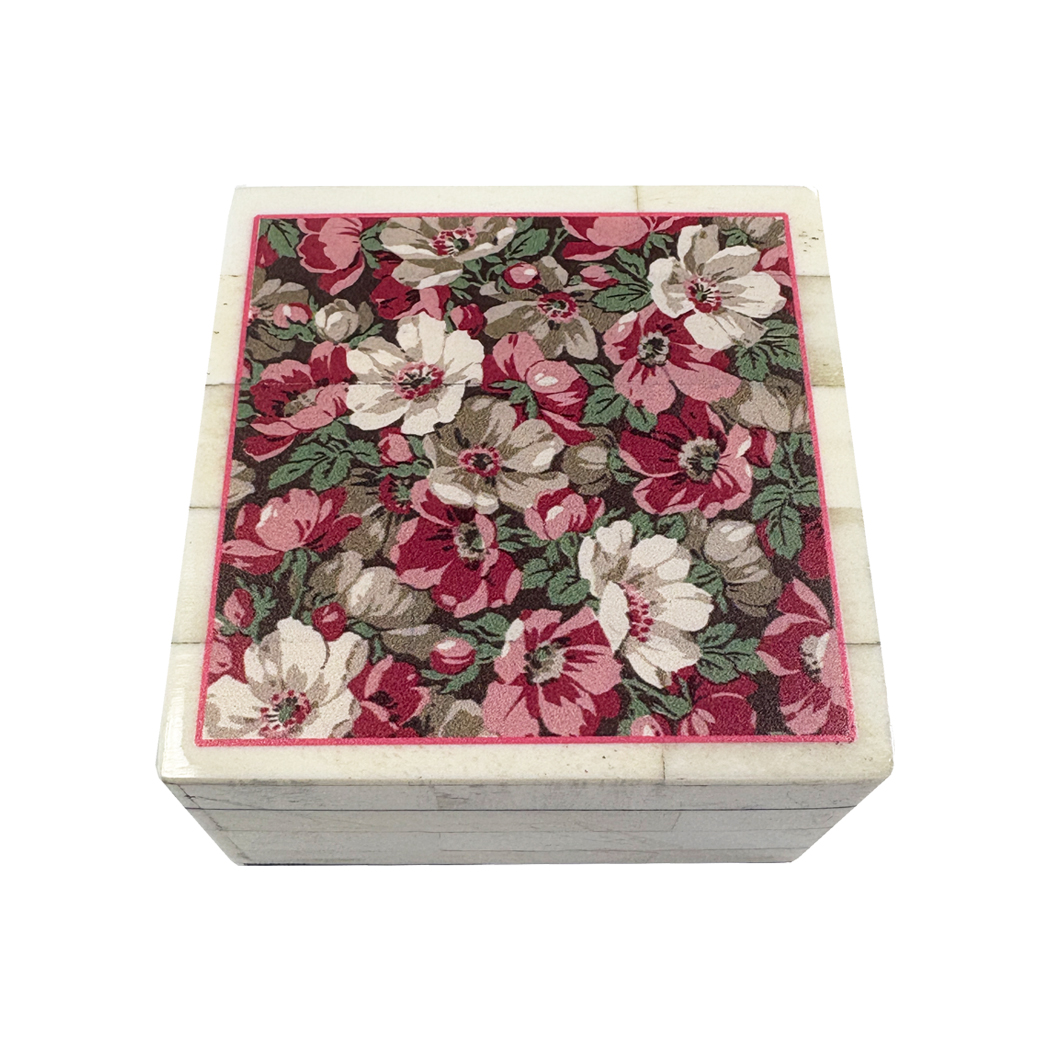 Decorative Boxes Equestrian Wild Rose Printed Bone Trinket Box ...