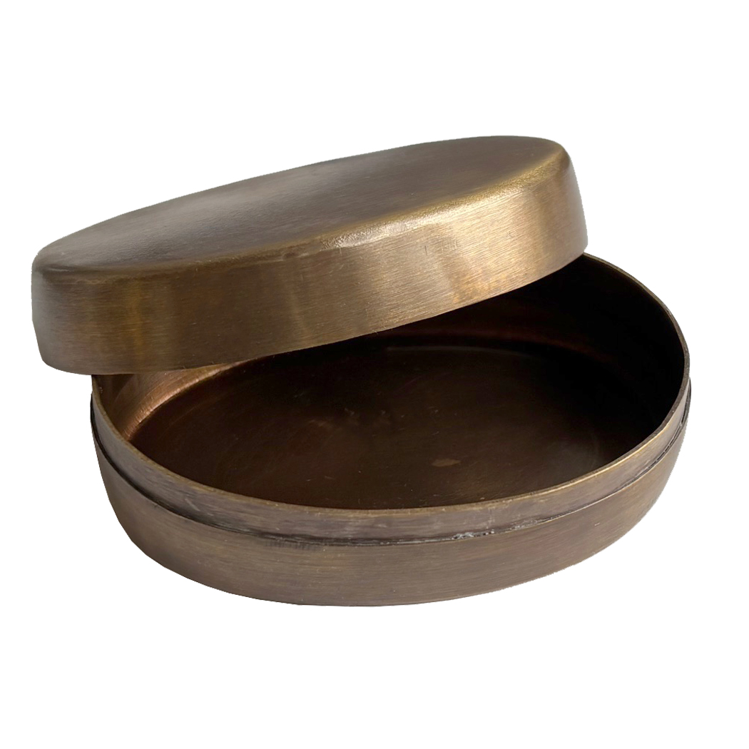 Decor Decorative Boxes 3″ Oval Antiqued Brass Ring-Pill ...
