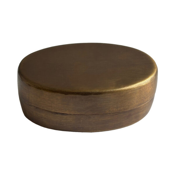 Decor Decorative Boxes 3″ Oval Antiqued Brass Ring-Pill-Tobacco-Jewelry Box