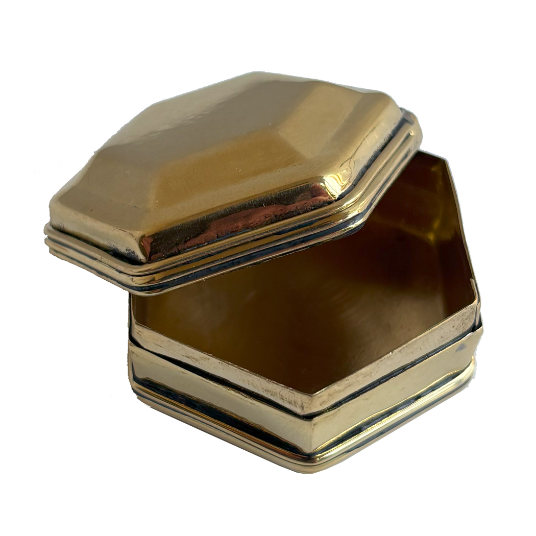 Decor Decorative Boxes 1-3/4″ Solid Polished Brass Hexa ...