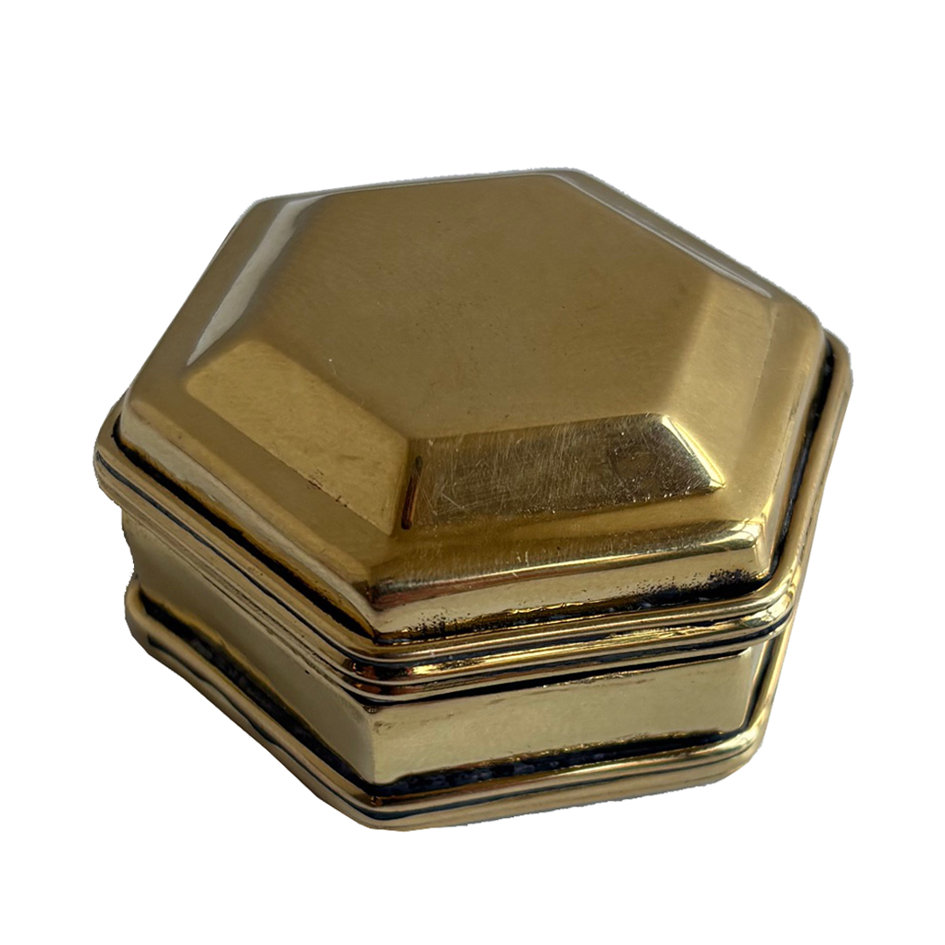 Decor Decorative Boxes 1-3/4″ Solid Polished Brass Hexa ...
