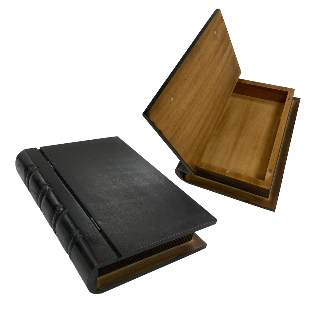 Decorative Boxes Writing 10″ Black Hollow Book Box, Book  ...