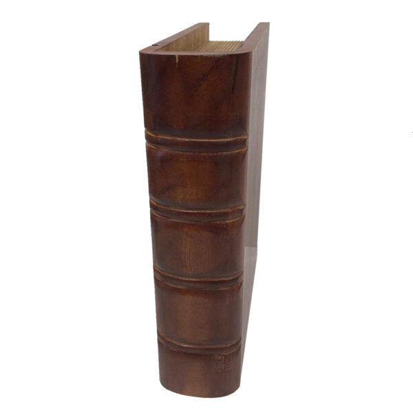 Decorative Boxes Writing 10″ Brown Faux Leather Hollow Book Box, Book Safe