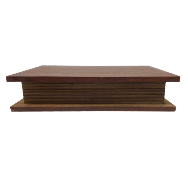 Decorative Boxes Writing 10″ Brown Faux Leather Hollow Book Box, Book Safe