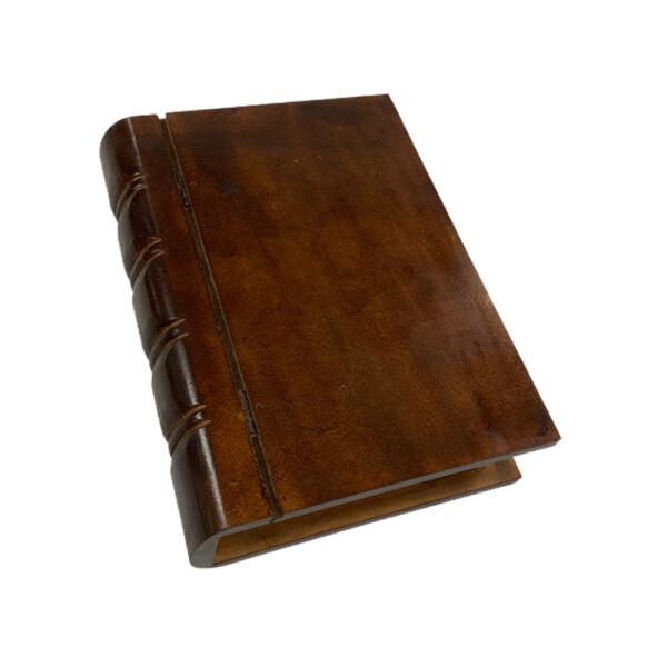 Decorative Boxes Writing 10″ Brown Faux Leather Hollow Book Box, Book Safe