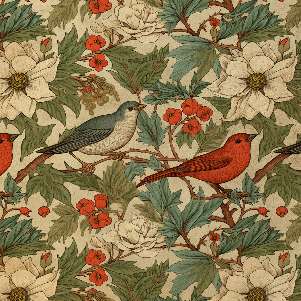 Christmas Decor Equestrian Birds and Poinsettias Christmas Wood a ...