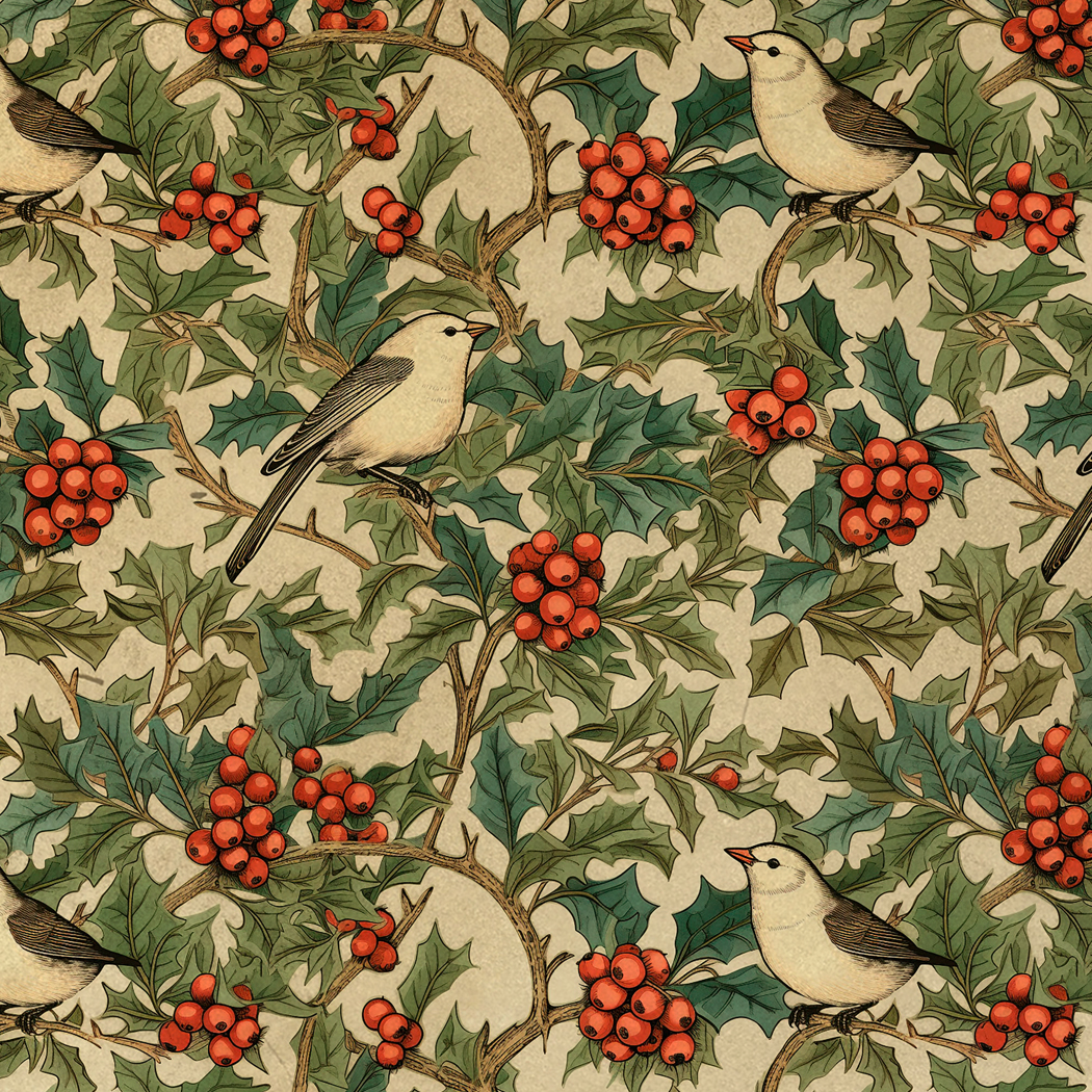 Christmas Decor Equestrian Birds and Holly Berries Christmas Wood ...