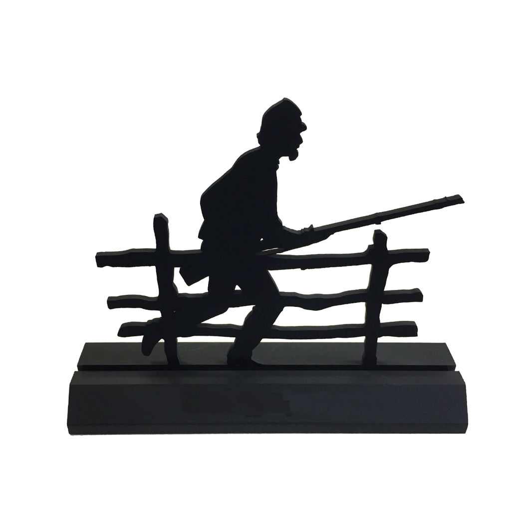 Wooden Silhouettes Early American Civil War infantryman by Fence Tableto ...