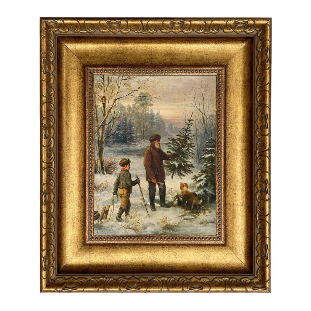 Christmas Decor Children Before Christmas, Cutting Down the Tre ...