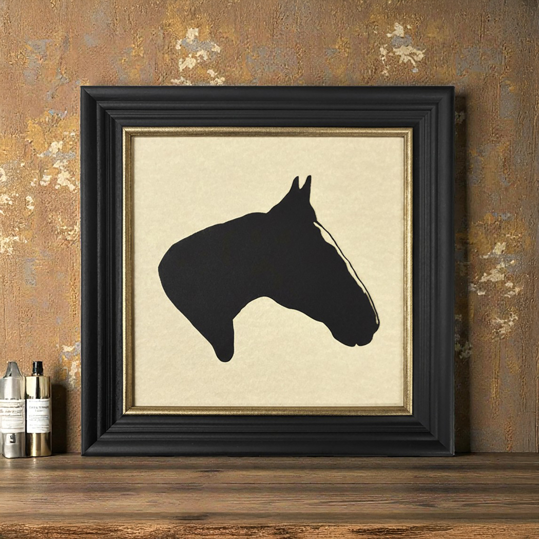 Cabin/Lodge Equestrian Framed Horse Head Paper Cut Silhouette, Xander, 10″ x 10″ Cabin/Lodge Equestrian Framed Horse Head Paper Cut Silhouette, Xander, 10″ x 10″