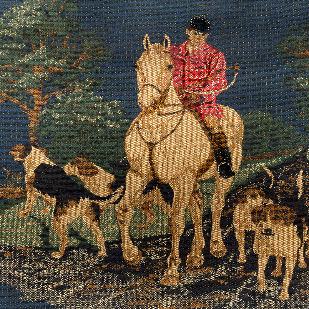 Lodge & Equestrian Decor Equestrian Fox Hunt Tapestry Wood and Glass Tray, Antique Style Lodge & Equestrian Decor Equestrian Fox Hunt Tapestry Wood and Glass Tray, Antique Style
