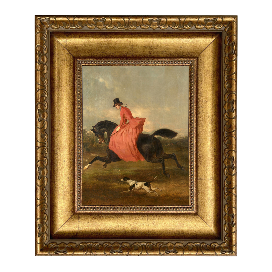 Equestrian/Fox Equestrian Woman on Horse with Dog ...