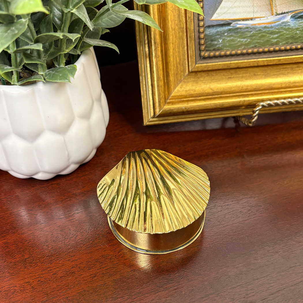 Decorative Boxes Nautical 2-3/4″ Antiqued Brass Sea Shell  ...