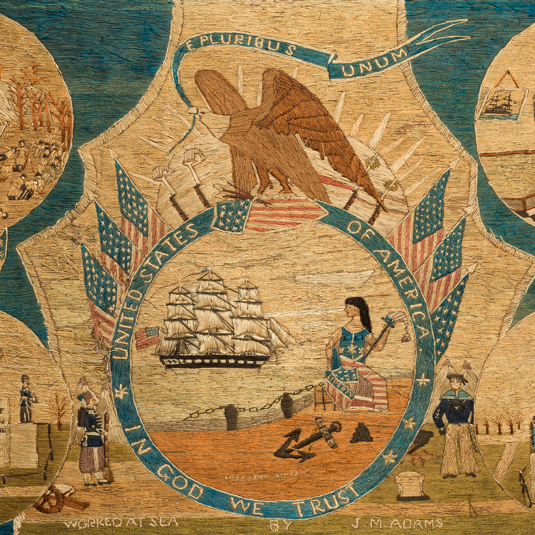 Nautical Early American Framed Civil War Themed Sailor’s ...