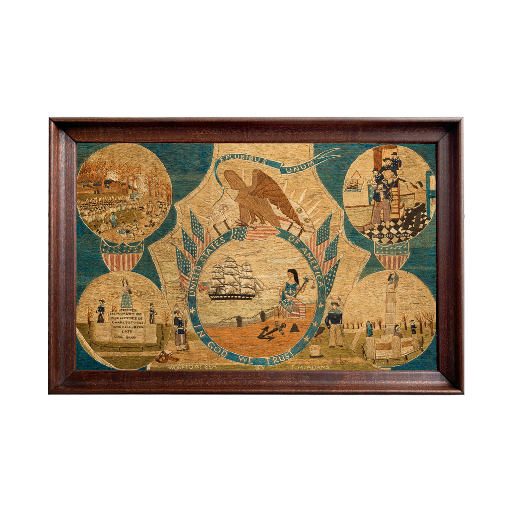 Nautical Early American Framed Civil War Themed Sailor’s ...