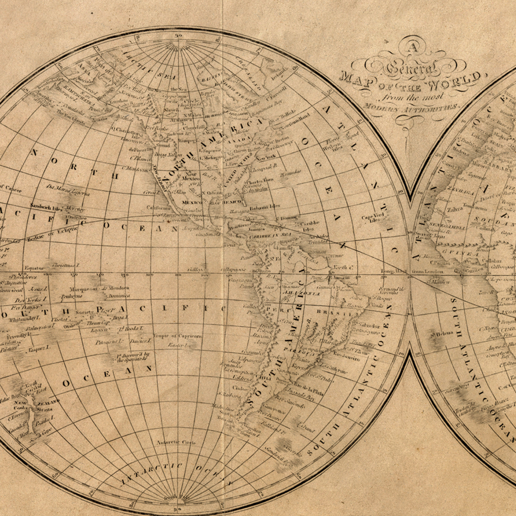 Trays & Barware Early American Old World Map Decorative Tray