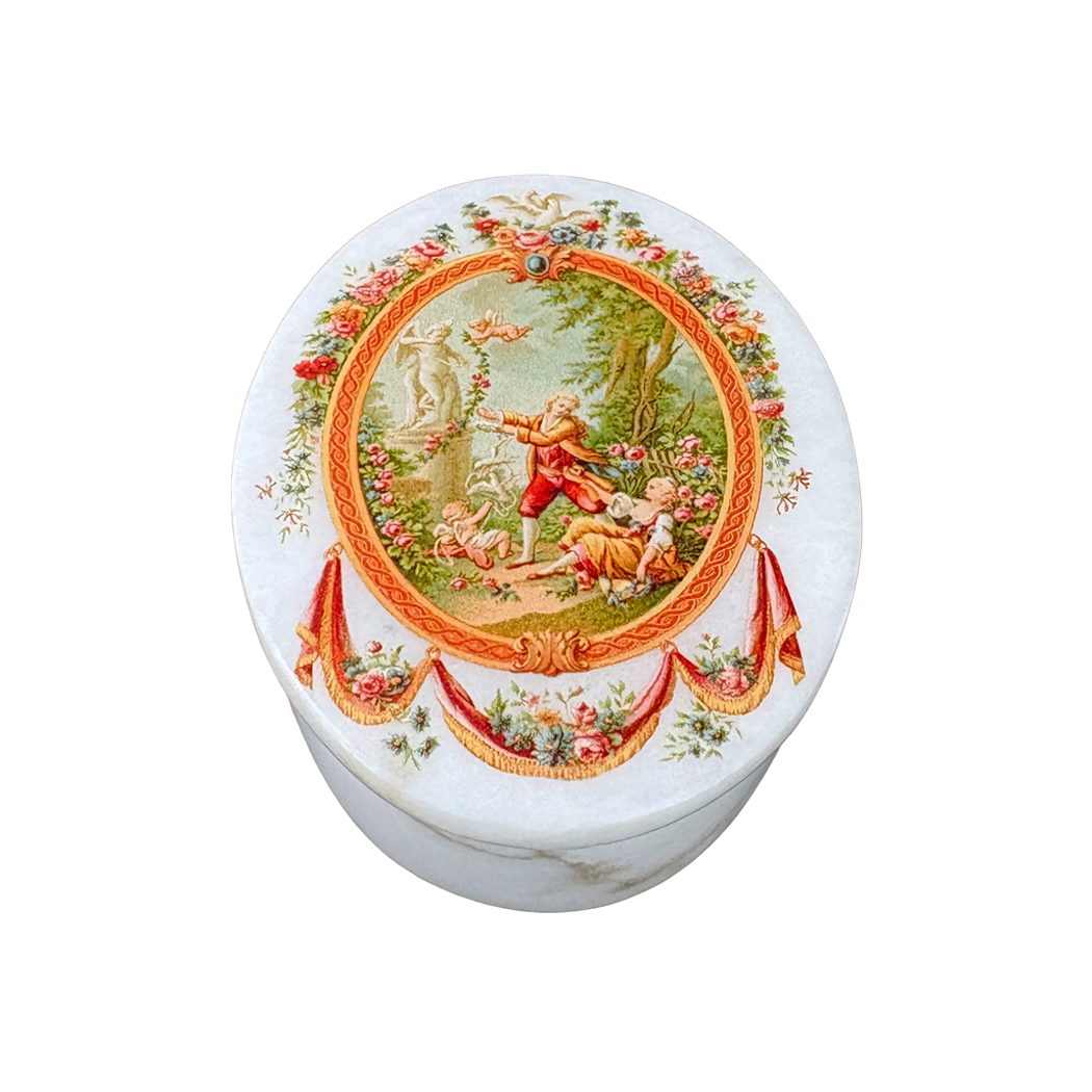 Decorative Boxes Botanical/Zoological 4″ French Rococo White Oval Soap ... Decorative Boxes Botanical/Zoological 4″ French Rococo White Oval Soap ...