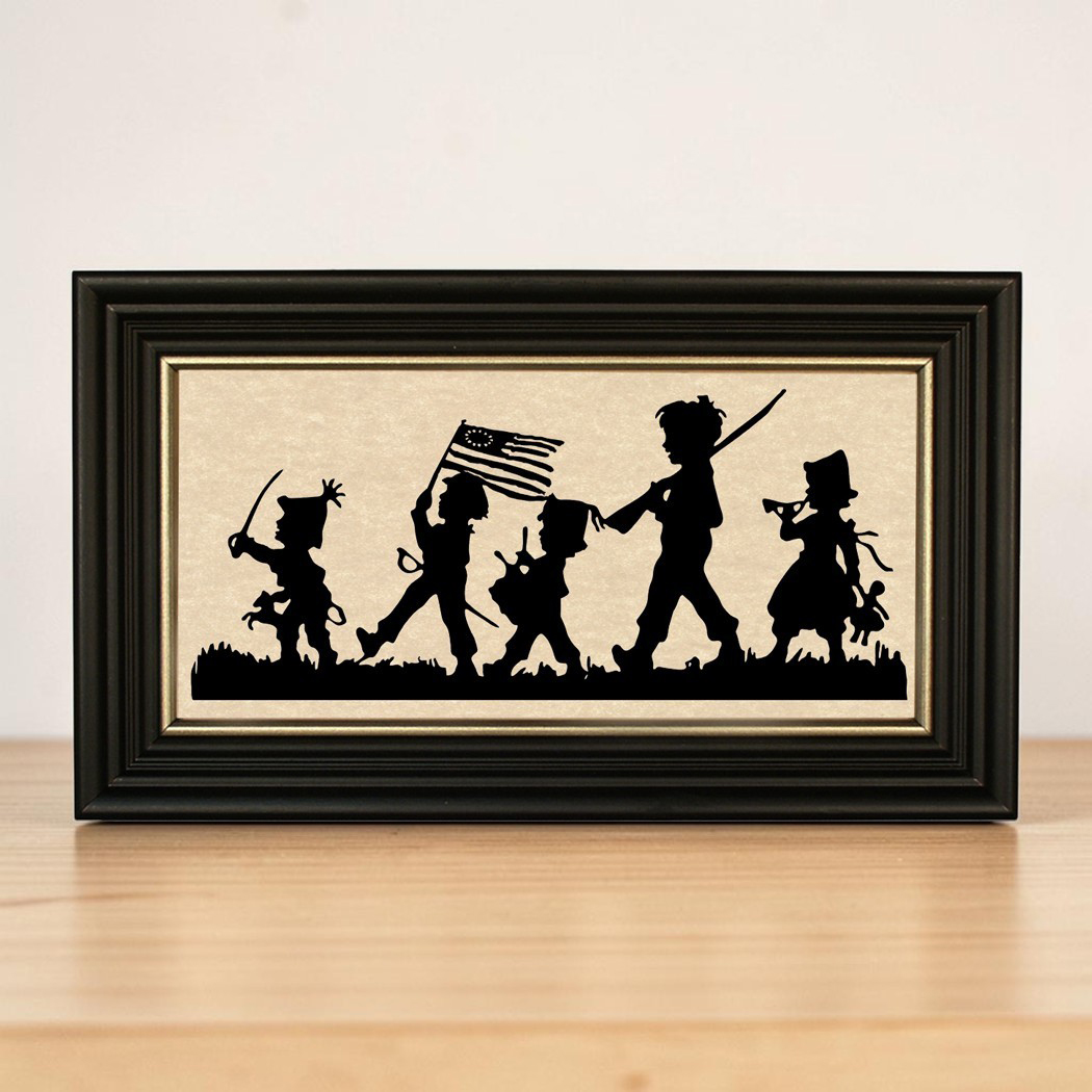 Early American Christmas Colonial Kid’s Parade Framed Pap ...