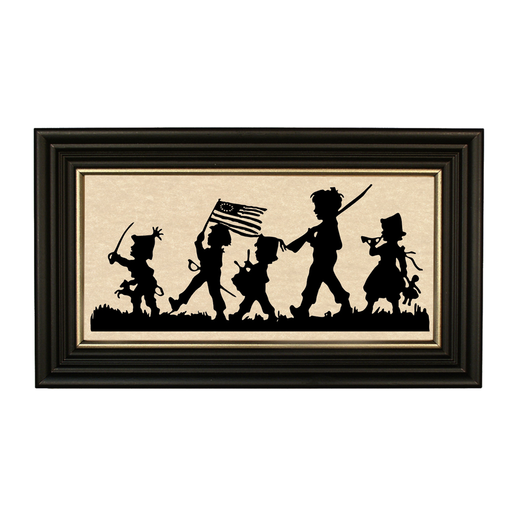 Early American Christmas Colonial Kid’s Parade Framed Pap ...