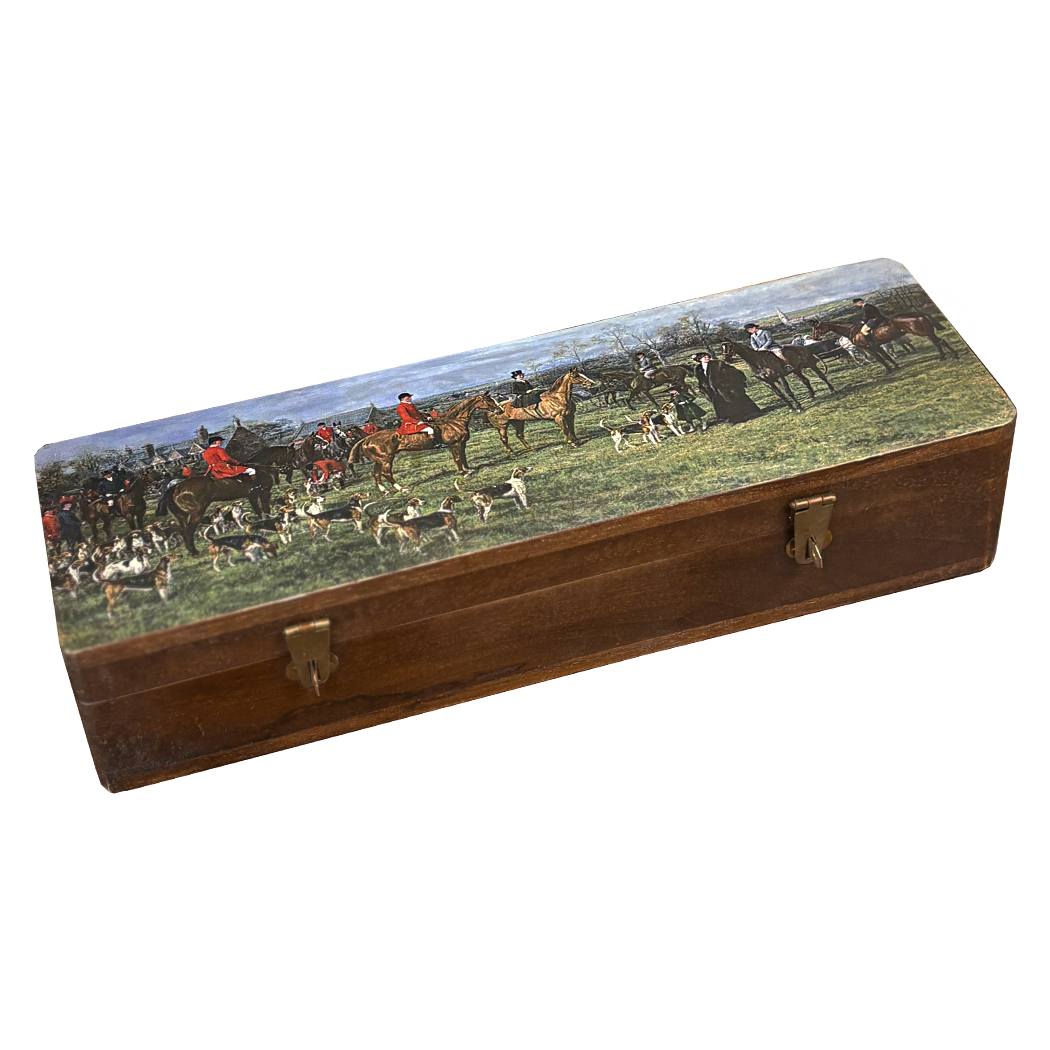 Writing Boxes & Travel Trunks Equestrian Equestrian Fox Hunt Writing Box with A ...