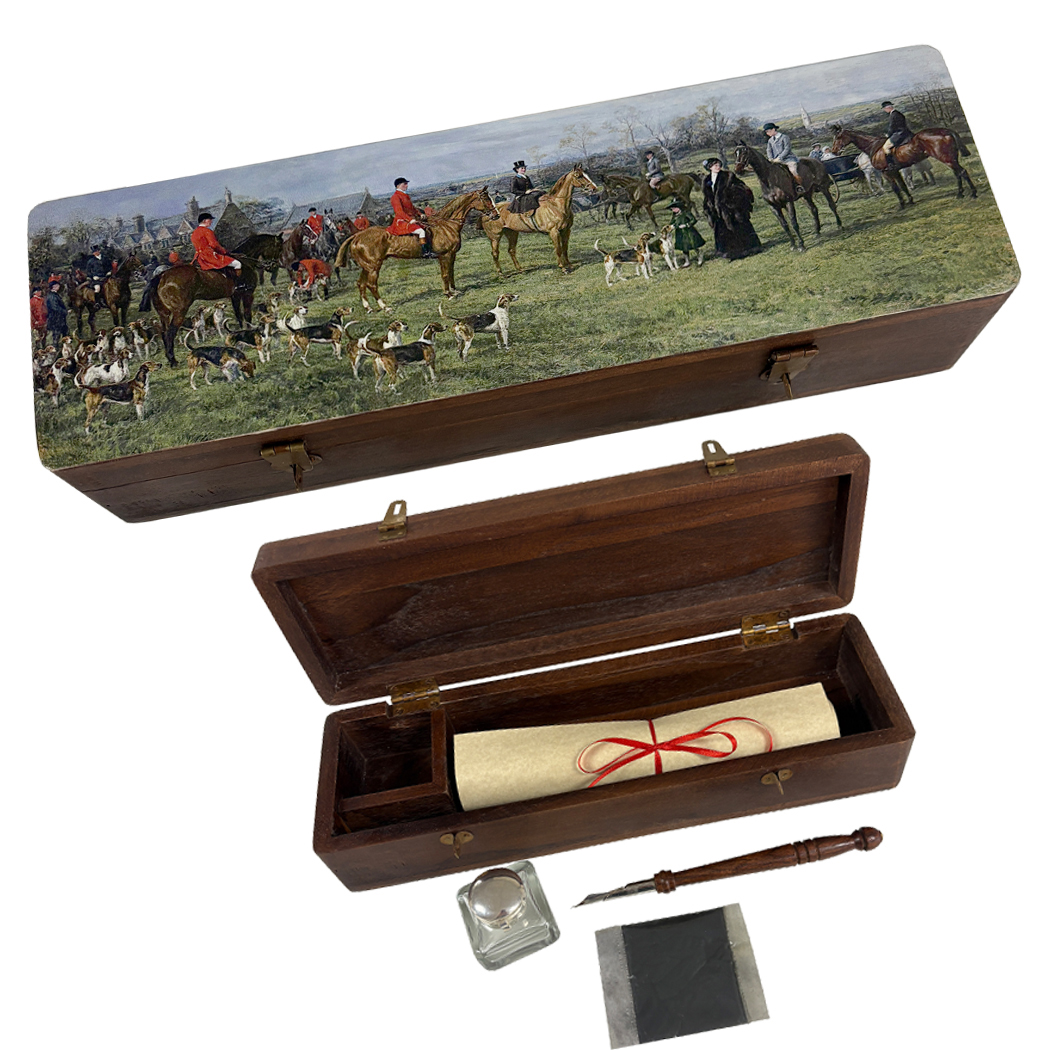 Writing Boxes & Travel Trunks Equestrian Equestrian Fox Hunt Writing Box with A ...