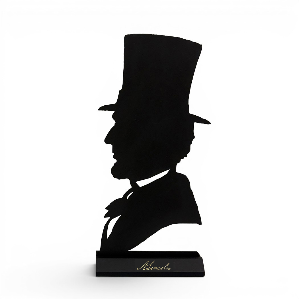 Wooden Silhouettes Early American Abraham Lincoln Bust Tabletop Wood Sil ...