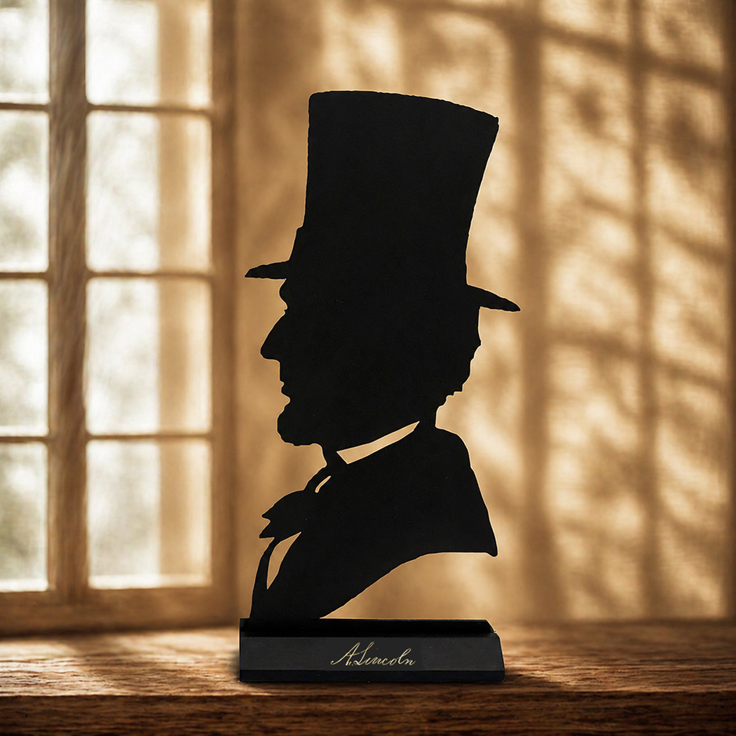 Wooden Silhouettes Early American Abraham Lincoln Bust Tabletop Wood Sil ...