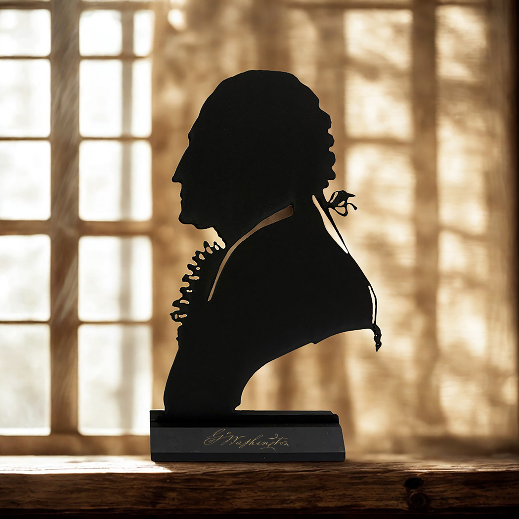 Wooden Silhouettes Early American George Washington Bust Tabletop Wood S ...