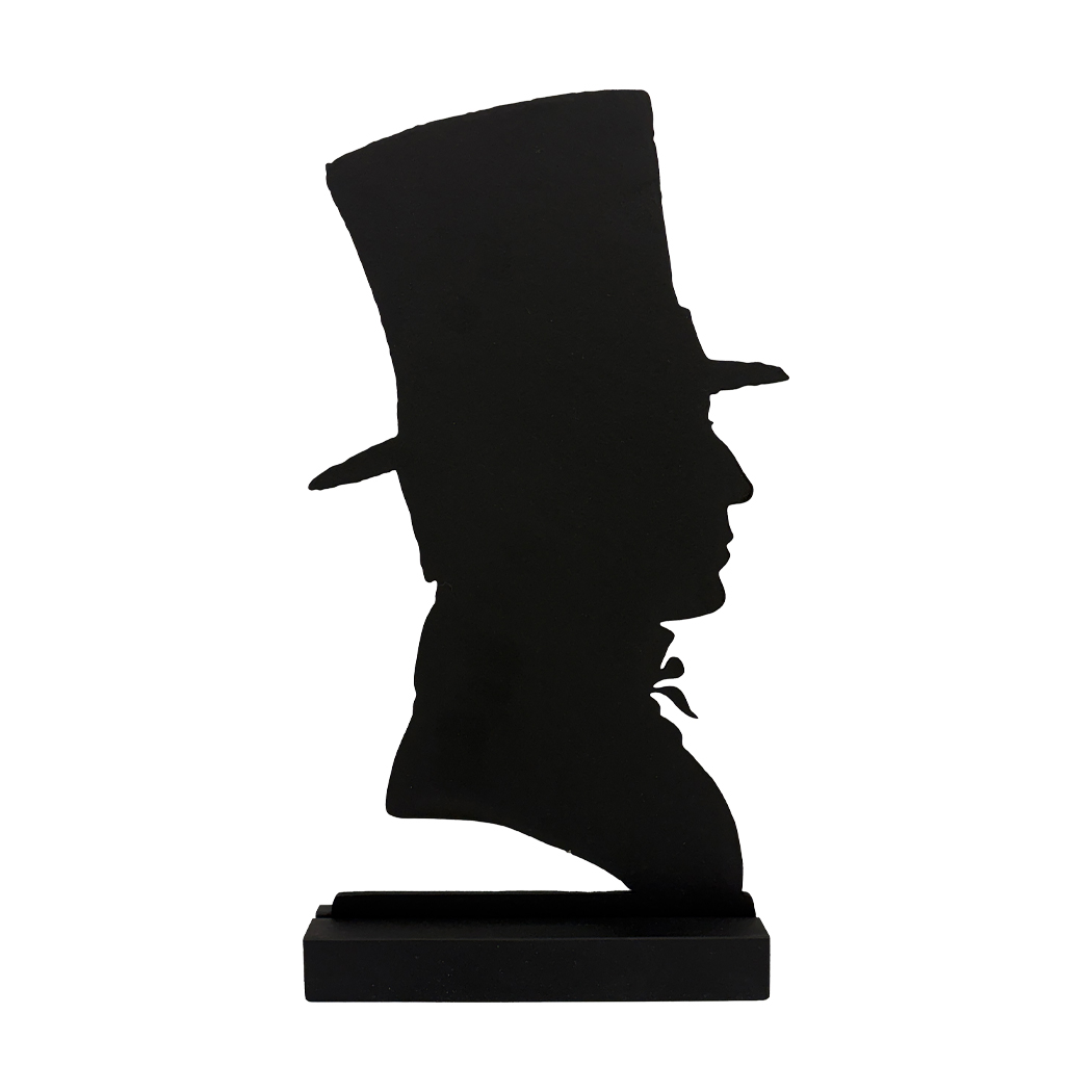 Wooden Silhouettes Early American Colonial Gentleman with Top Hat Bust Tabletop Wood Silhouette Wooden Silhouettes Early American Colonial Gentleman with Top Hat Bust Tabletop Wood Silhouette
