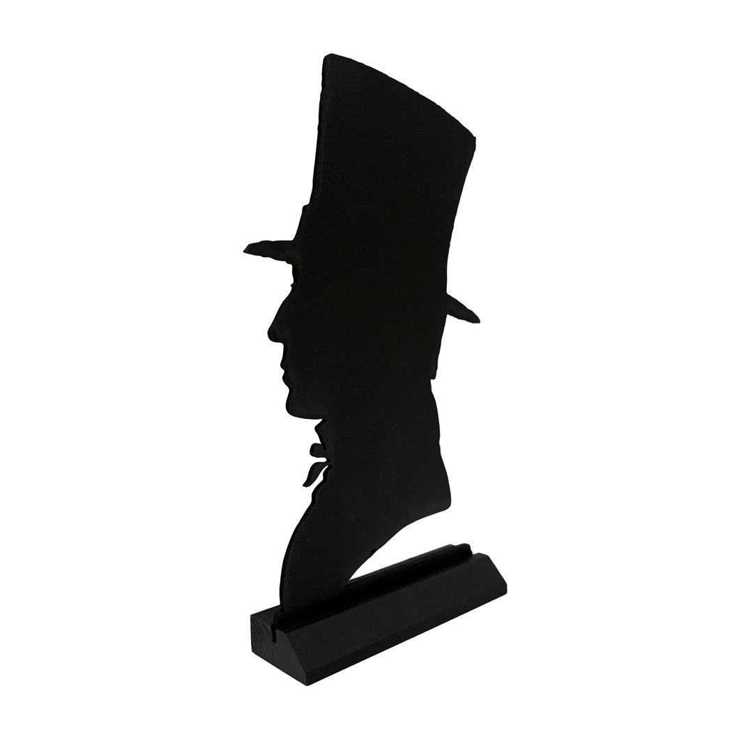 Wooden Silhouettes Early American Colonial Gentleman with Top Hat Bust Tabletop Wood Silhouette Wooden Silhouettes Early American Colonial Gentleman with Top Hat Bust Tabletop Wood Silhouette