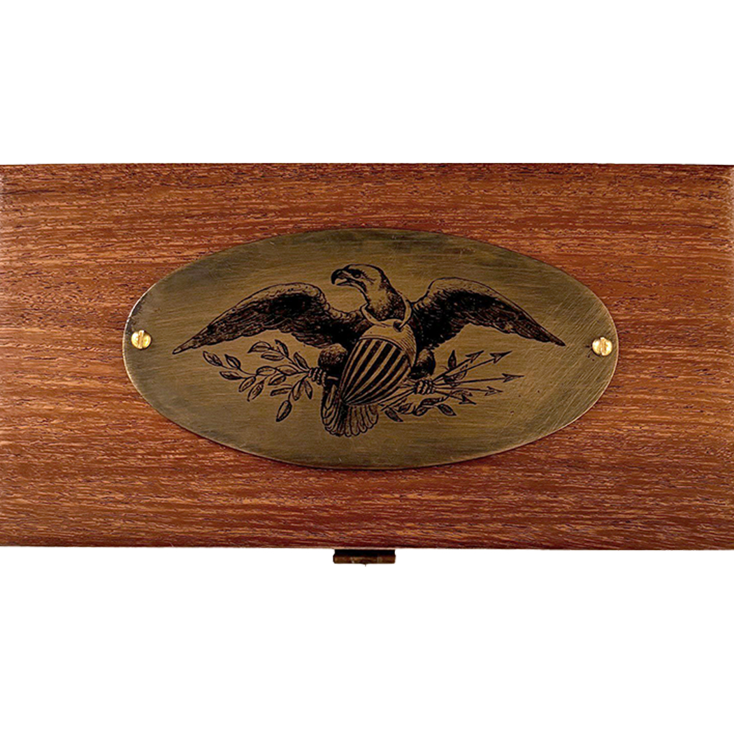 Decorative Boxes Early American 6-1/4″ Wood Box with Antiqued Br ...