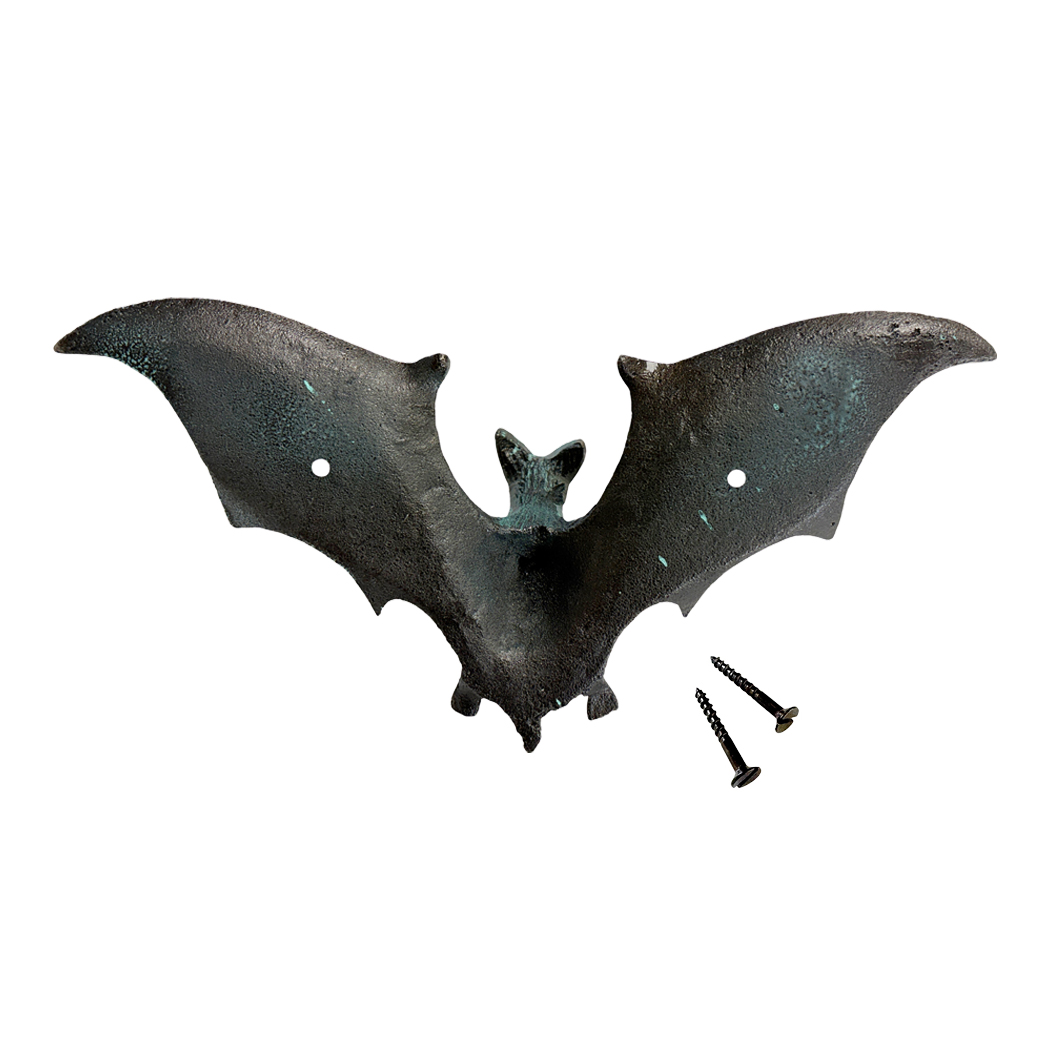 Halloween Decor Halloween 10-1/2″ Cast Iron Bat Wall Hook, Verdigris Patina Halloween Decor Halloween 10-1/2″ Cast Iron Bat Wall Hook, Verdigris Patina