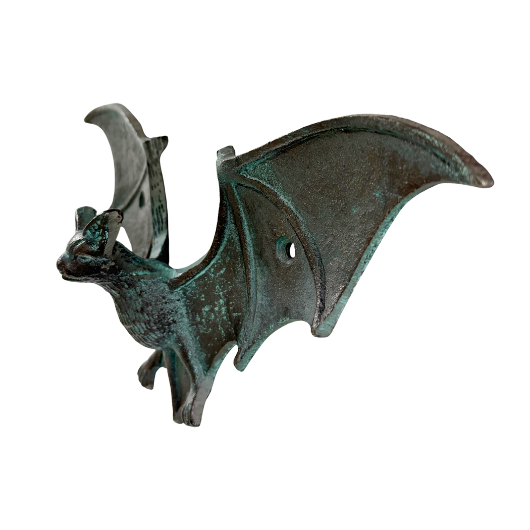 Halloween Decor Halloween 10-1/2″ Cast Iron Bat Wall Hook, Verdigris Patina Halloween Decor Halloween 10-1/2″ Cast Iron Bat Wall Hook, Verdigris Patina