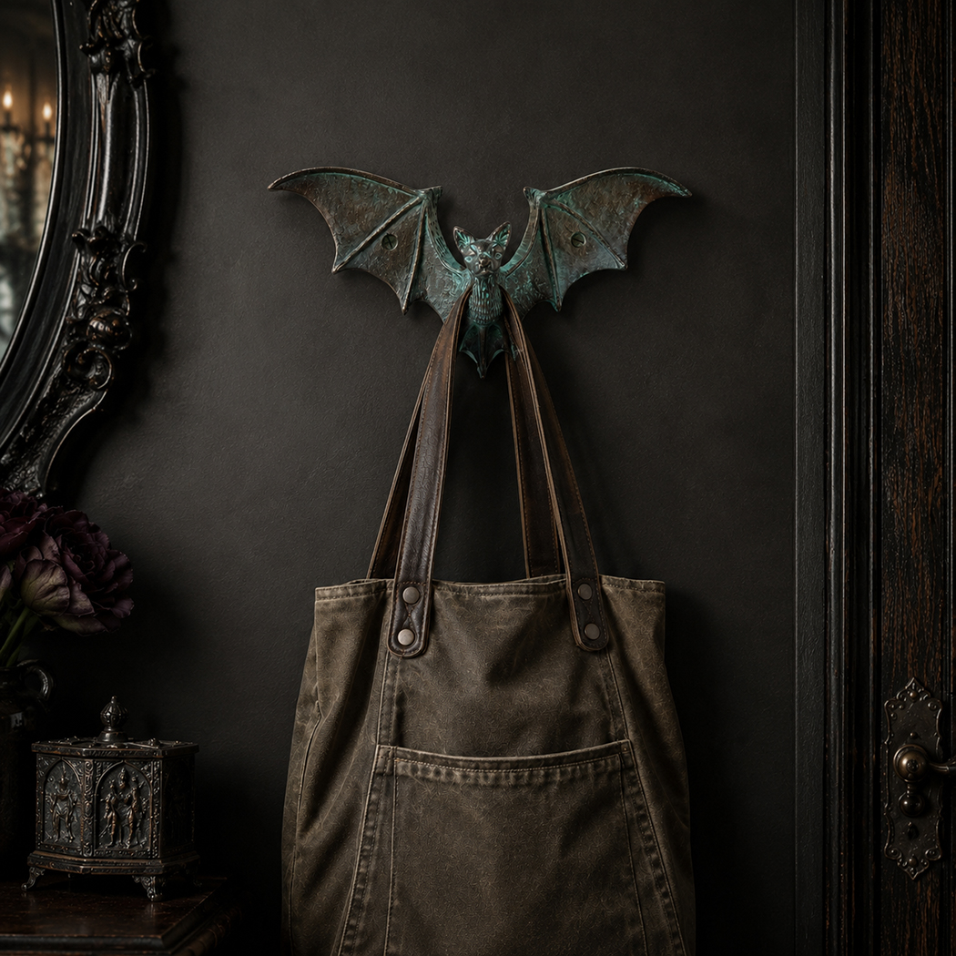 Halloween Decor Halloween 10-1/2″ Cast Iron Bat Wall Hook, Verdigris Patina Halloween Decor Halloween 10-1/2″ Cast Iron Bat Wall Hook, Verdigris Patina