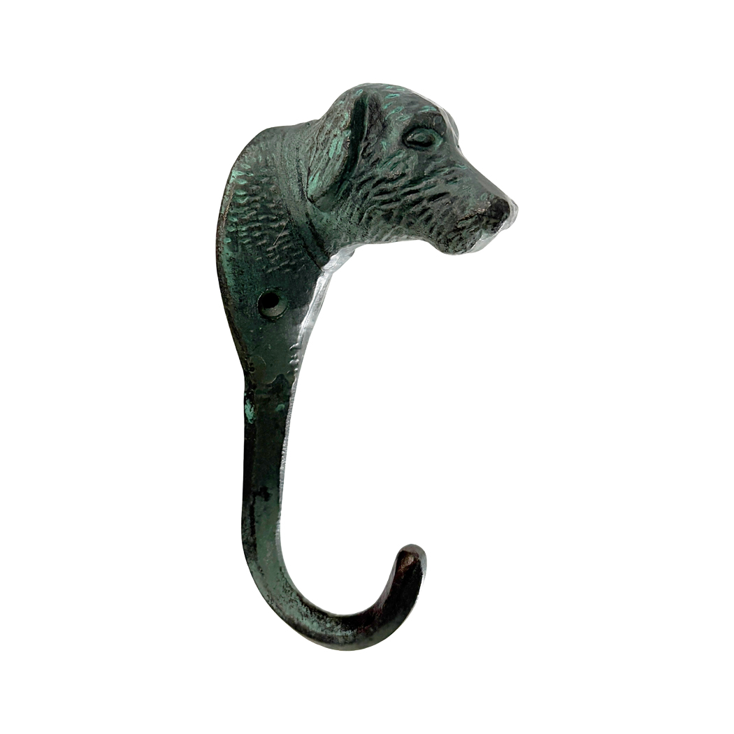 Lodge & Equestrian Decor Dogs 5-1/2″ Cast Iron Dog Wall Hook, Green Patina Lodge & Equestrian Decor Dogs 5-1/2″ Cast Iron Dog Wall Hook, Green Patina