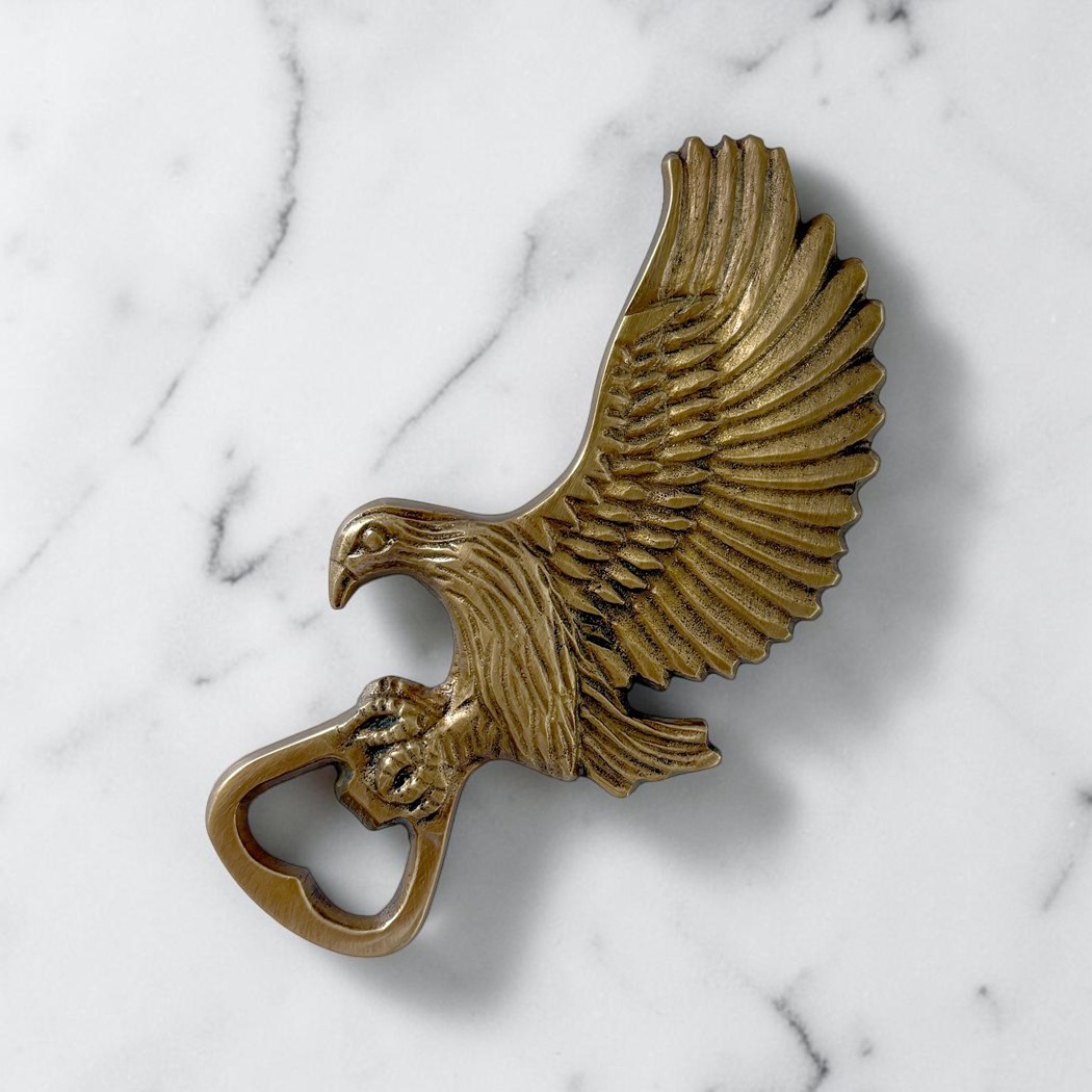 Trays & Barware Animals 5-1/4″ Antiqued Brass Eagle Bott ...