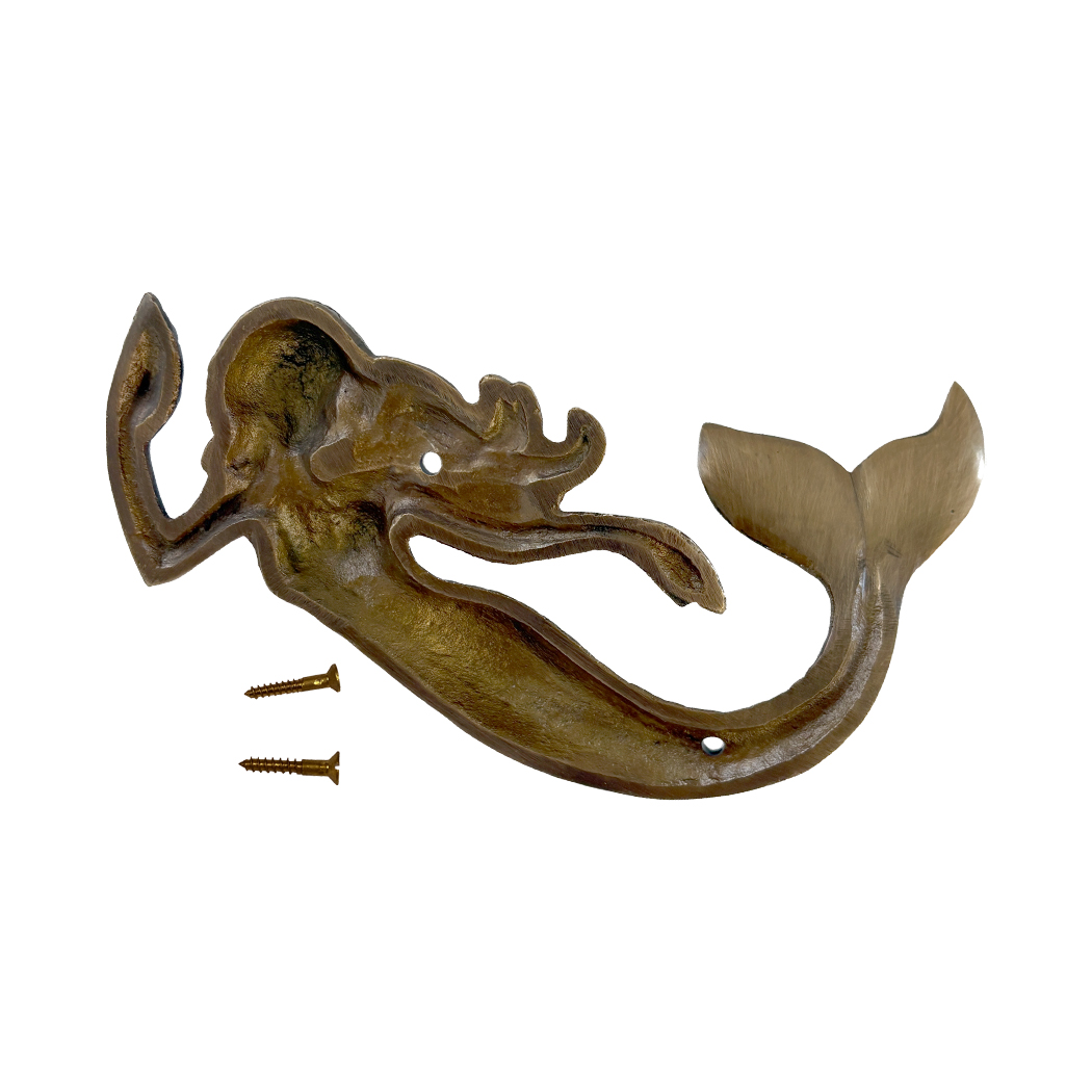 Nautical Decor & Souvenirs Nautical 6″ Antiqued Brass Mermaid Wall Hook Nautical Decor & Souvenirs Nautical 6″ Antiqued Brass Mermaid Wall Hook