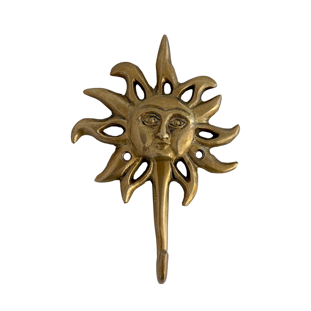 Nautical Decor & Souvenirs 5″ Antiqued Brass Celestial Sun Wall Hook Nautical Decor & Souvenirs 5″ Antiqued Brass Celestial Sun Wall Hook